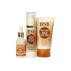 BNB Rice Glow Day Care Essentials (Rice Extract Facewash - 120ml + Rice Extract Cream - 50ml + Rice Extract Serum 30ml) BnB