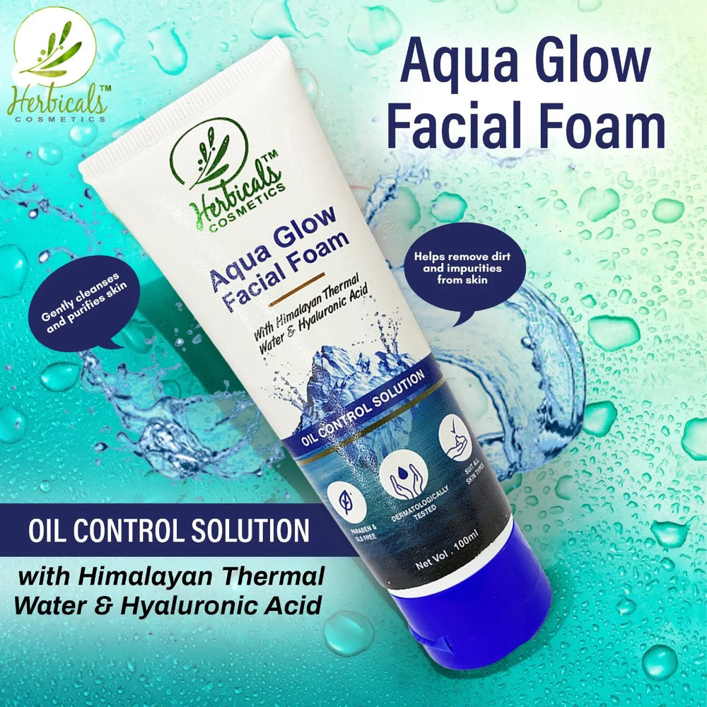 Herbicals Cosmetics Aqua Glow Oil Control Faical Foam - 100 ML Herbicals Cosmetics