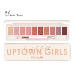 10 Colors Focallure Uptown Girls Eyeshadow Palette Focallure