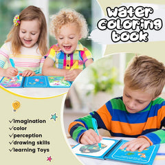 Magic Water Drawing Book, Reusable Coloring Book with Water Pen Cosmia.pk
