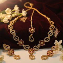 gold-plated party wear necklace set Cosmia