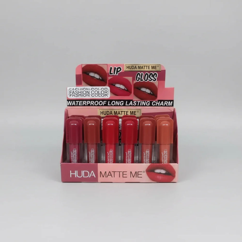 Huda Matte Me Fashion Color Waterproof Long Lasting Charm Lip Gloss Huda Matte Me