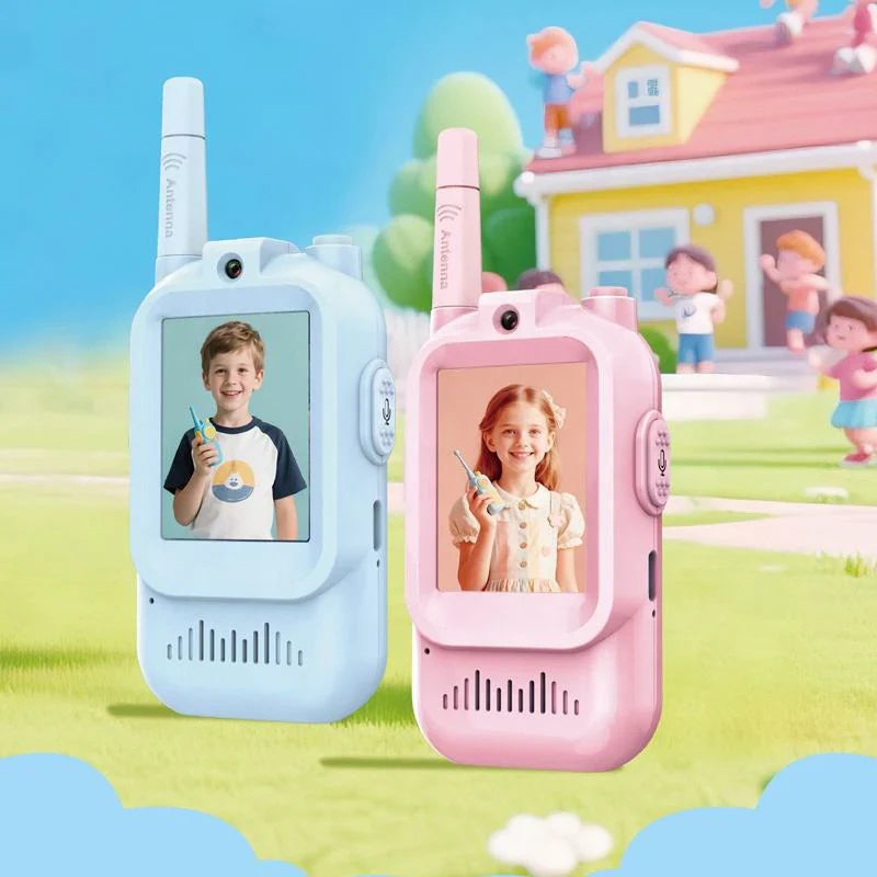 Rechargeable Walkie Talkies with Screen Display and Voice Changer - 2 Cosmia.pk