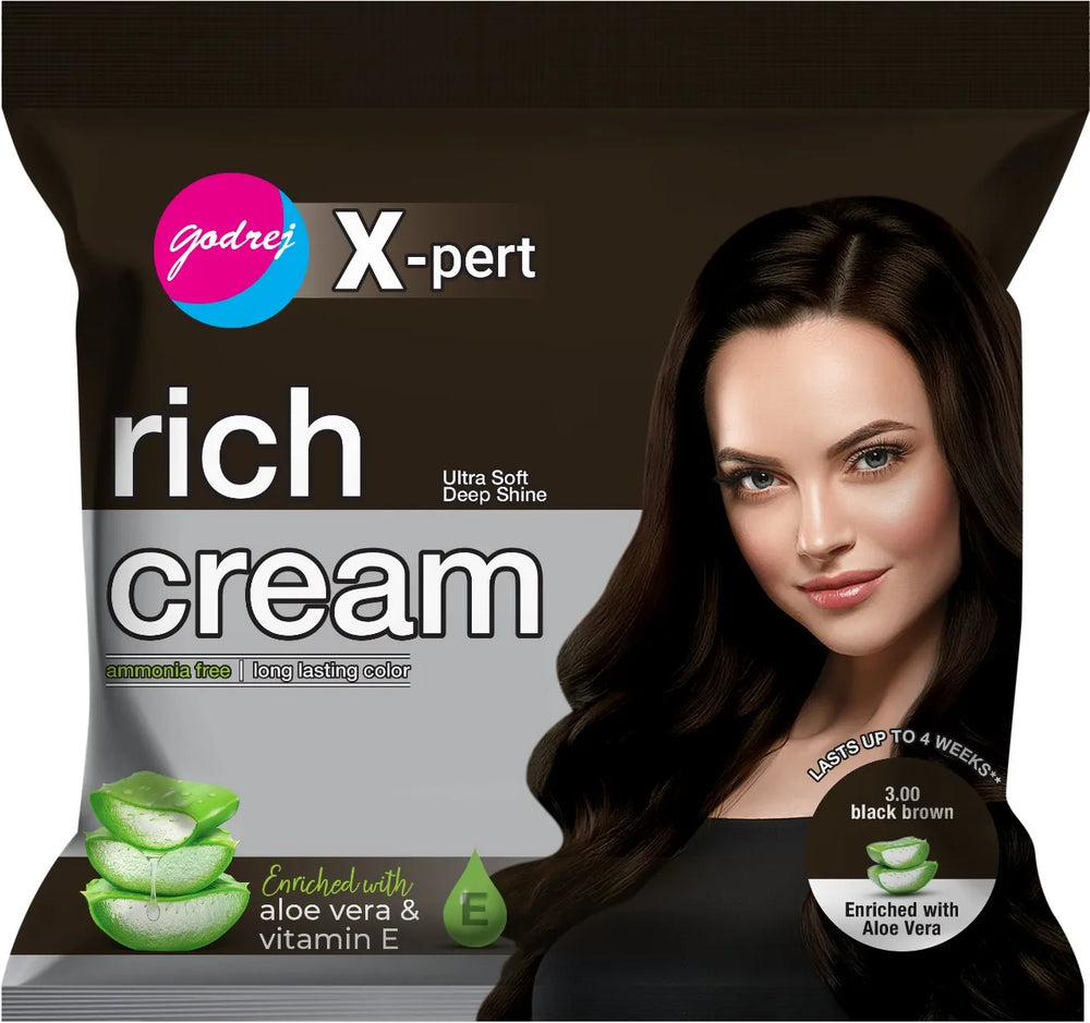 Godrej Expert Rich Creme Hair Color 3.00 Black Brown Made In Pakistan Godrej