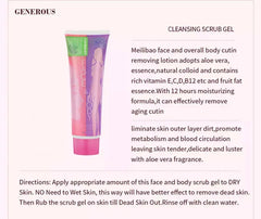 Face and Body Brightening & Exfoliating Cleansing Scrub Gel Generous