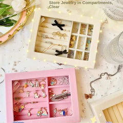 Velvet Glass Ring Earring Jewelry Display Organizer Box Cosmia