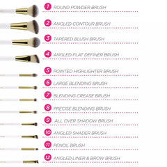BH Cosmetics - Pink Studded Elegance - 12 Piece Brush Set BH Cosmetics