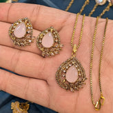 Zircon Locket Set β Locket & Earrings Cosmia