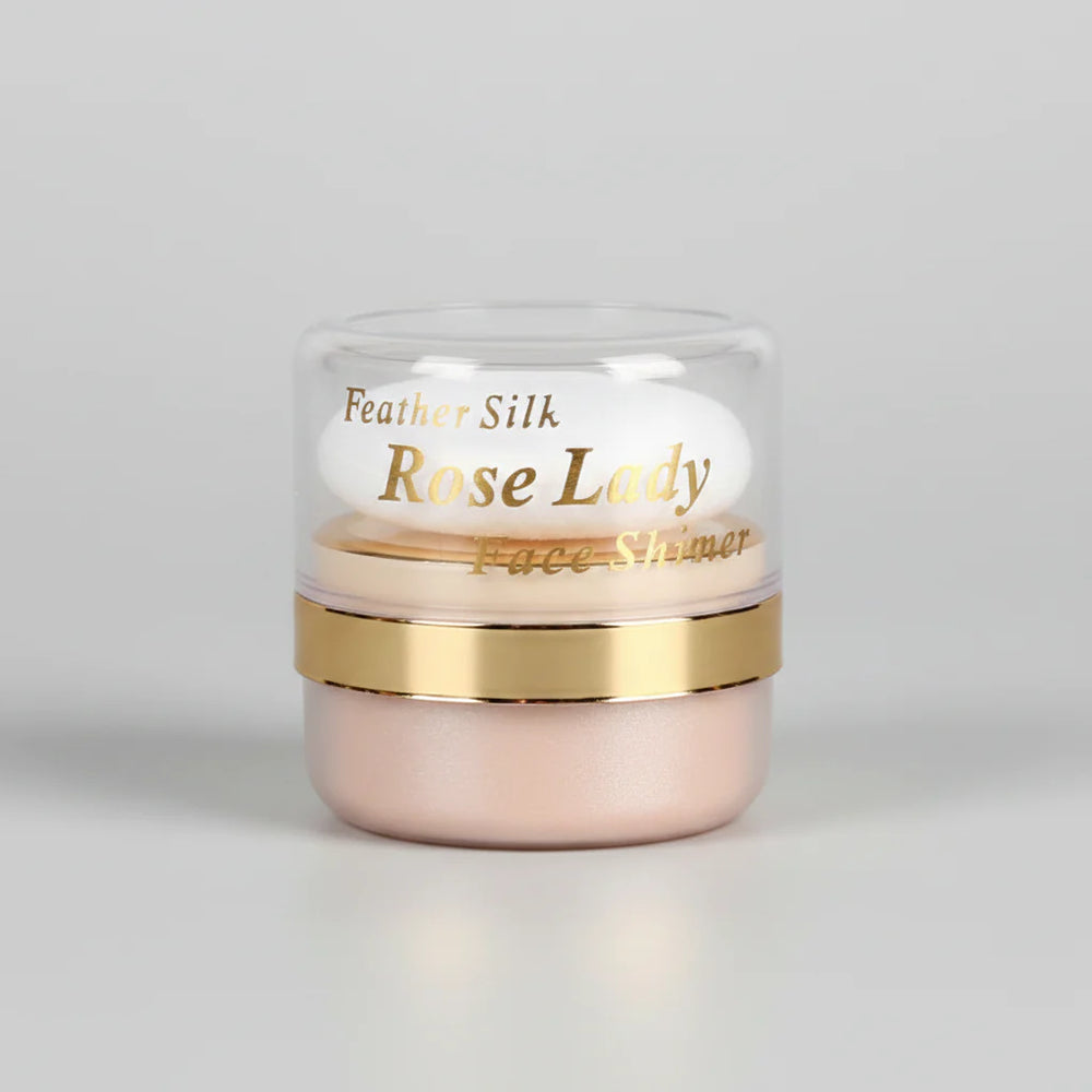 Feather Silk Rose Lady Face Shimmer Powder Feather Silk