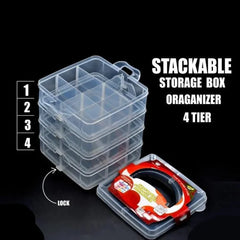 Stackable Storage Box Organizer - 4 Layers Cosmia.pk