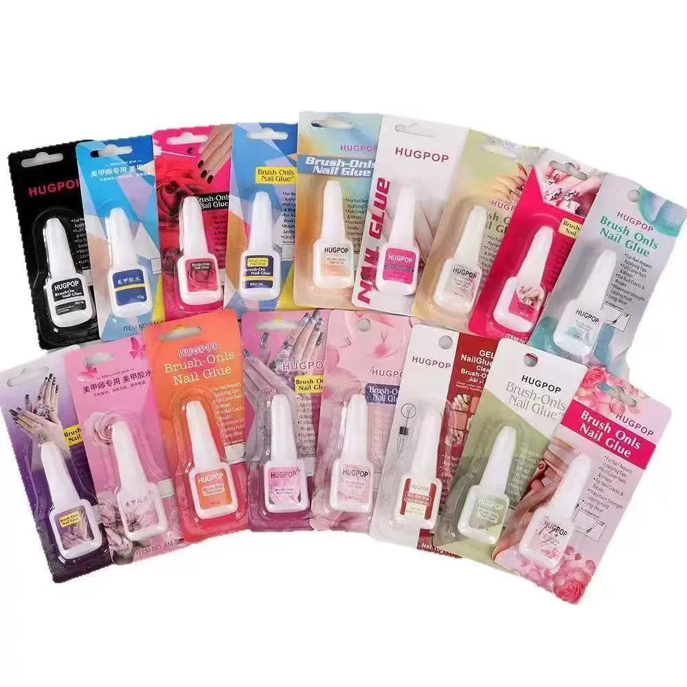 HUGPOP Professional Brush-On Nail Glue -12 Piece Set HUGPOP