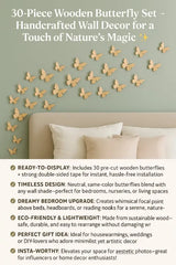 Black Wooden Butterfly Wall Decor Removable Wall Stickers - 30 Piece Cosmia.pk