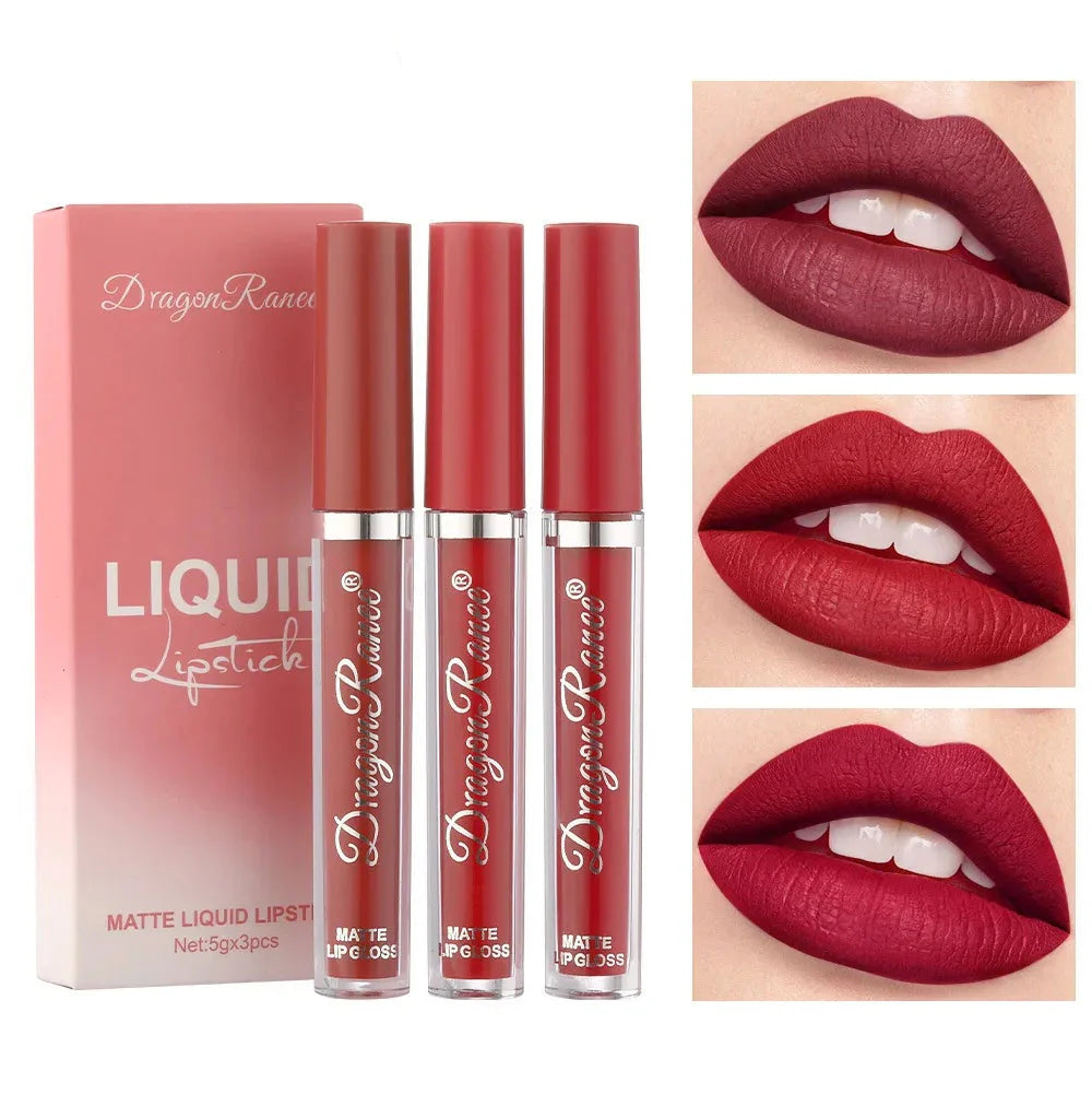 3 Pcs Dragon Ranee Matte Lipgloss Set Dragon Ranee