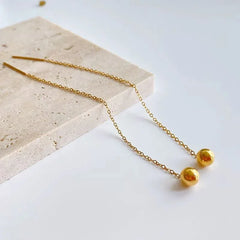 Stainless Steel Ball Chain Earrings Cosmia