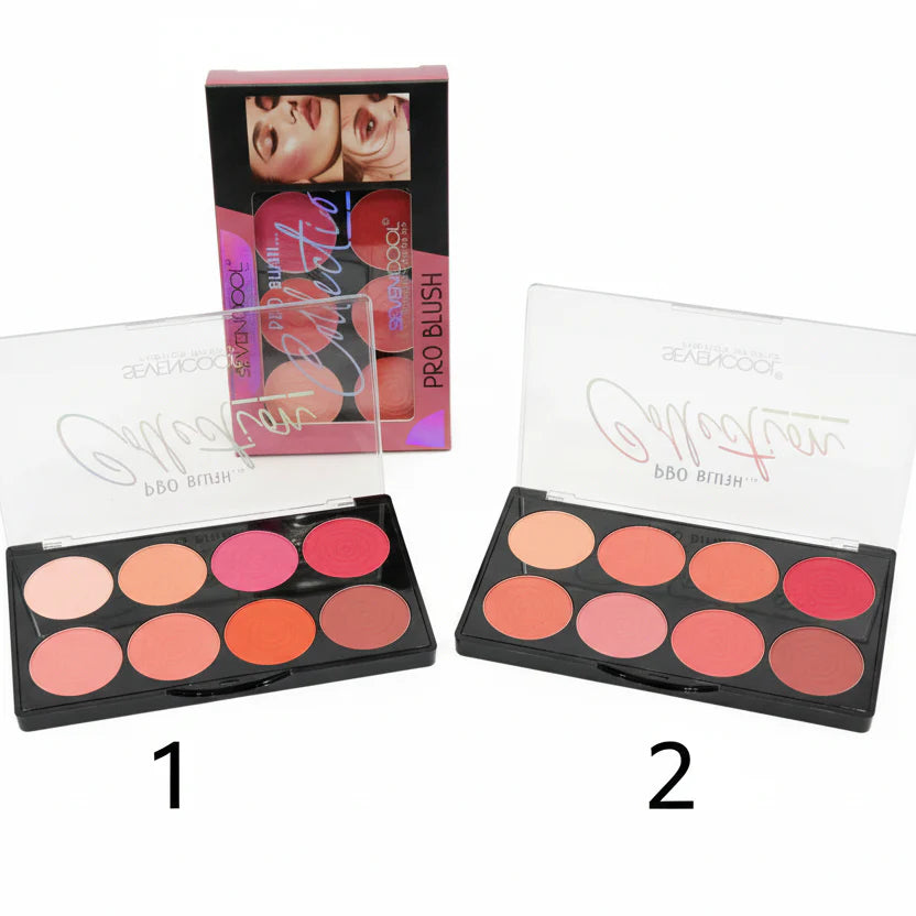 Seven Color Pro Blush Palette - 8 Colors Seven Cool