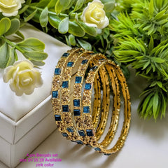 Bangles Set with Shisha Stone - 4Pcs Cosmia