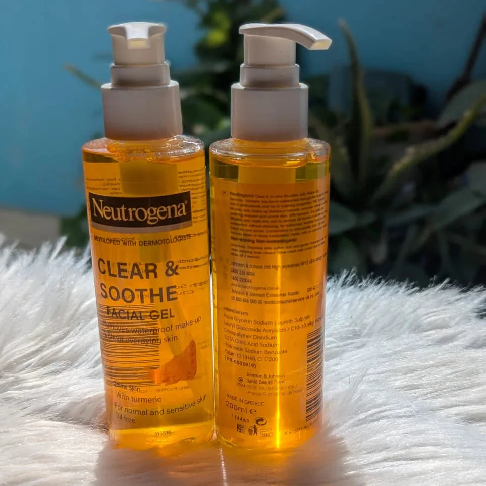 Neutrogena Clear & Soothe Facial Gel Cleanser - 200ml (Made in Greece) Neutrogena