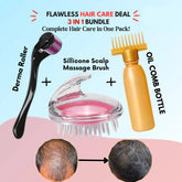 Flawless Hair Growth Kit – 3-in-1 Derma Roller, Scalp Massage Brush & Cosmia.pk
