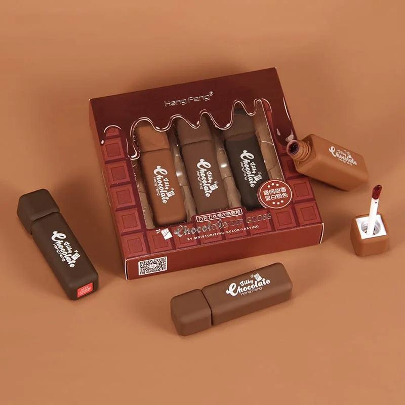 3Pcs Silky Chocolate Heng Fang Soft Matte Lipstick Heng Fang