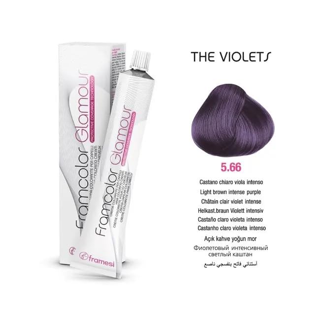 Framesi Framcolor Glamour Hair Coloring Cream 5.66 Light Brown Intense Purple 100g Framesi