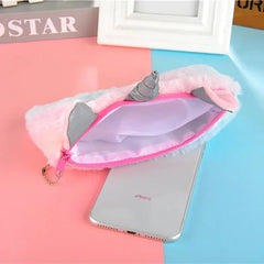 Unicorn Plush | Fur Pencil Pouch Cosmia.pk