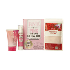 BNB Pink Glow Kit ( Toneup Facewash - 120ml + Saffron Mask - 120gm + Pink Glow Sunscreen Spf 60 - 50gm) BnB