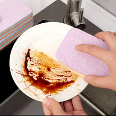 Rainbow Color Double Side Dishwashing Sponge - Each Cosmia.pk