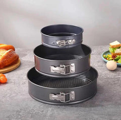 Pack of 3 Non-Stick Round Cake Pan Set | Pans for Layered Cakes Cosmia.pk