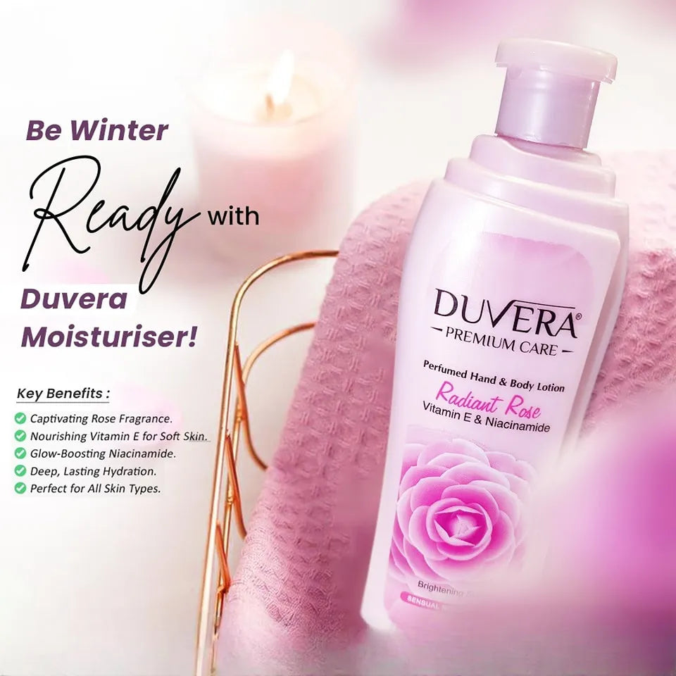 Duvera Radiant Rose Perfumed Hand & Body Lotion 250ml Duvera