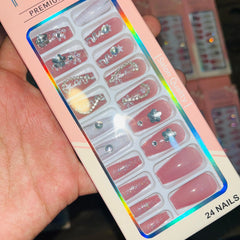 Professional Premium Series Artifical Nails With Free Stickers (24Pcs) Cosmia.pk