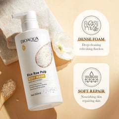 Bioaqua Rice Raw Pulp Body Wash – 500ml Bioaqua