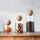 Cork Ball Glass Storage Tank Sealed Transparent Jars Pack of 3 Cosmia.pk