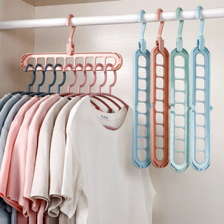 9 Hole Space Saving Hanger Multi-Function Rotatable Hanger Cosmia.pk