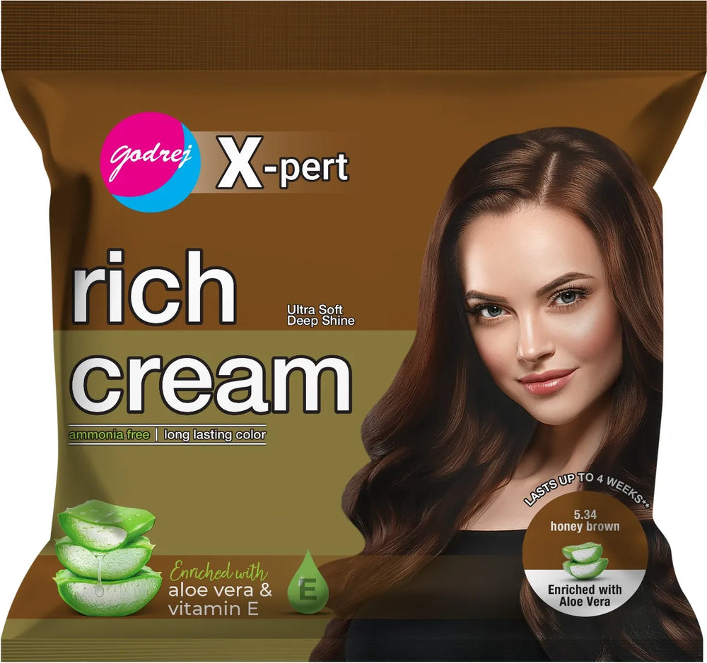 Godrej Expert Rich Creme Hair Color 5.34 Honey Brown Made In Pakistan Godrej