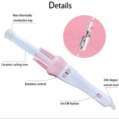 Automatic Pink Hair Curler Spin 360° Rotating Hair Styling Roller Cosmia.pk