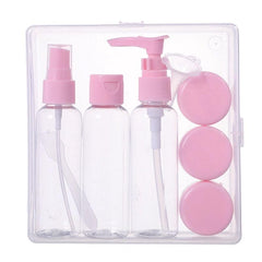Travel Refillable Bottles Set with Pouch – 6Pcs Ruby Face