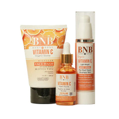 BNB Vitamin C Night Bliss Trio (Vitamin C Facewash 120ml+ Vitamin C Night Cream 50ml+ Vitamin C Serum 30ml) BnB