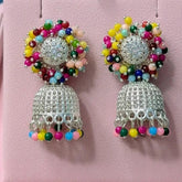 Silver Multi Color Jhumki Cosmia