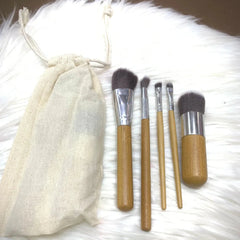 5in1 high quality wood makeup brush set Cosmia.pk