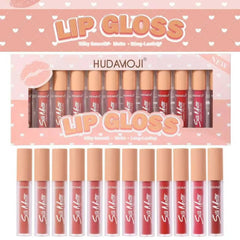 Hudamoji Silk Matte Liquid Lipgloss - 12PCS Set Huda Moji