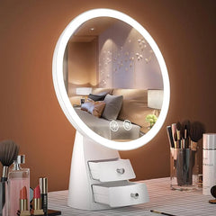 MakeUp Desk Led Mirror with Drawer Cosmia