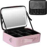 portable Makeup Bag with Adjustable Dividers, Waterproof PU Leather Cosmia.pk