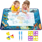 Water Doodle Mat Aqua Magic for Children with Water Pen Tools Stamps Cosmia.pk