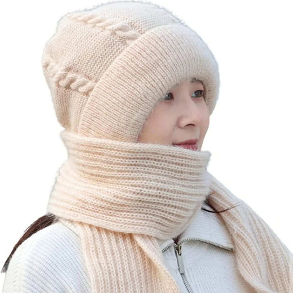 Windproof Winter Accessory - Cap With Muffler Cosmia.pk