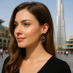 Crystal Earings Black Cosmia