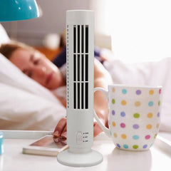 Portable USB Air Conditioner Mini Vertical Bladeless Fan with LED Lamp Cosmia.pk