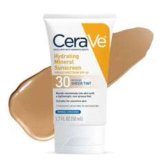 CeraVe Hydrating Mineral Sunscreen Broad Spectrum SPF 30 FACE SHEER TINT CeraVe