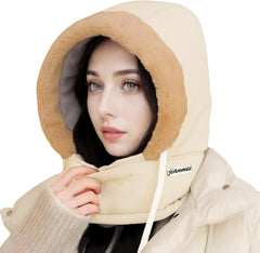 Women Balaclava Thick Plush Lined Warm Winter Fleece Hat with Neck Cosmia.pk