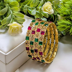 Bangles Set with Shisha Stone - 4Pcs Cosmia