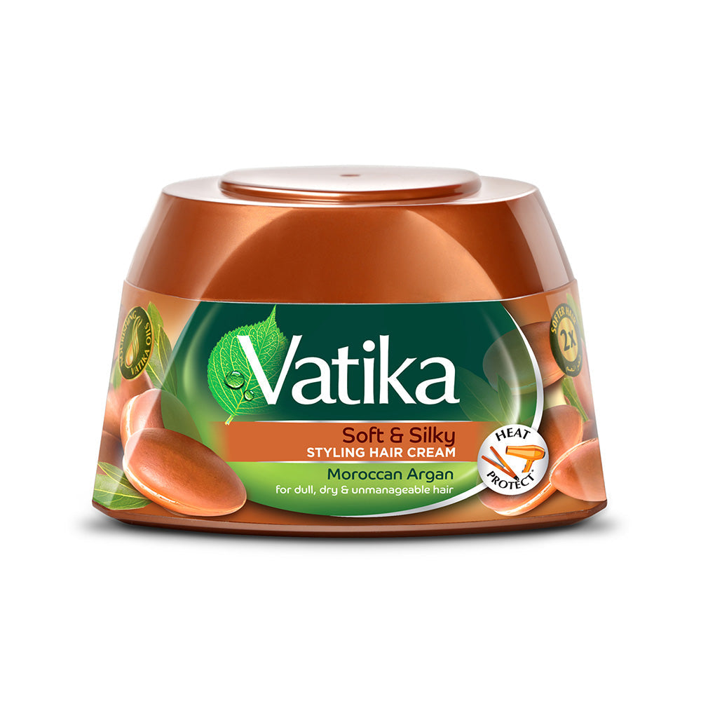 Vatika Naturals Soft & Silky Styling Hair Cream with Moroccan Argan 140ml Vatika